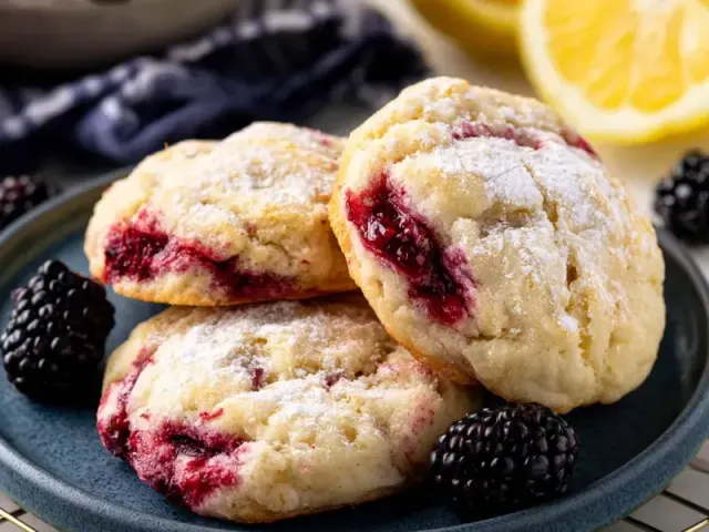 Blackberry Lemon Cookies That Keep Their Shape and Burst with Flavor