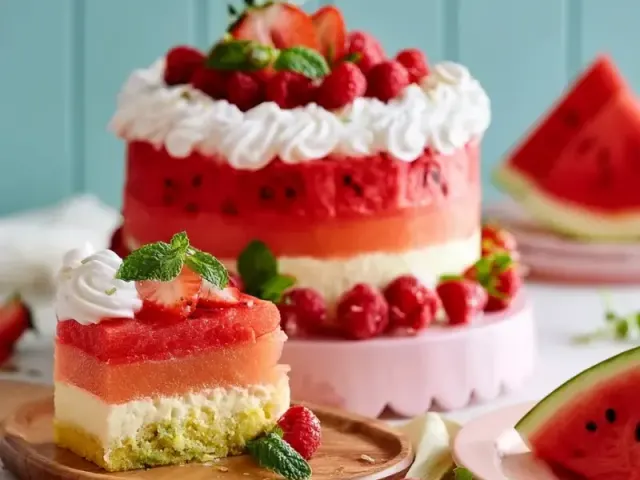 Fresh Watermelon Cake: A Frosted Summer Dessert Recipe
