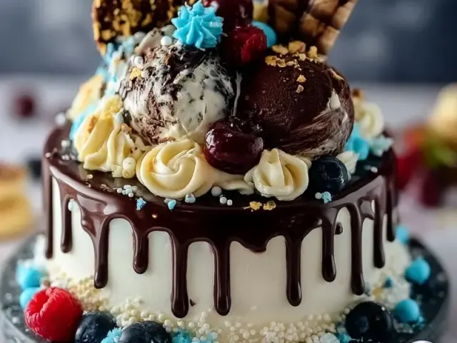 How to Make a Drip-Decorated Ice Cream Cake at Home