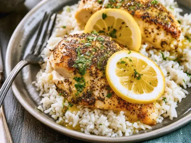 Lemon Pepper Chicken and Rice – One Pan Weeknight Dinner