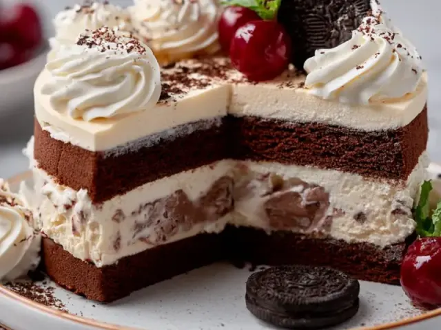 Whipped Cream Frosted Ice Cream Cake Recipe